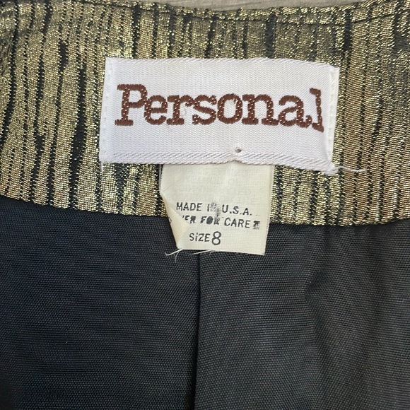 Vintage Gold Holiday Blazer Collarless Jeweled Buttons - Picture 3 of 4